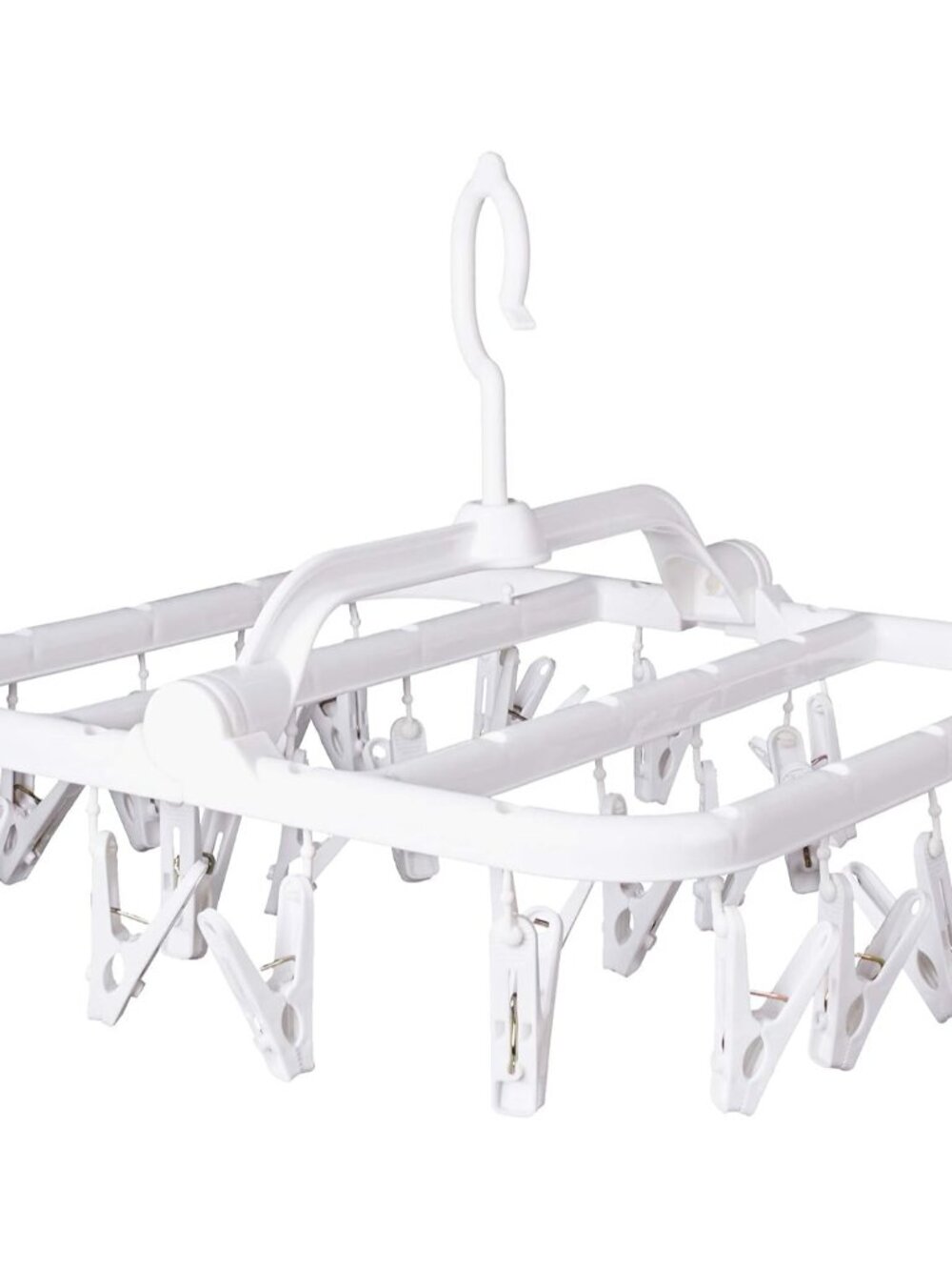 Foldable Clip Hangers with 26 Drying Clips, Underwear Hanger with Clips, Plastic